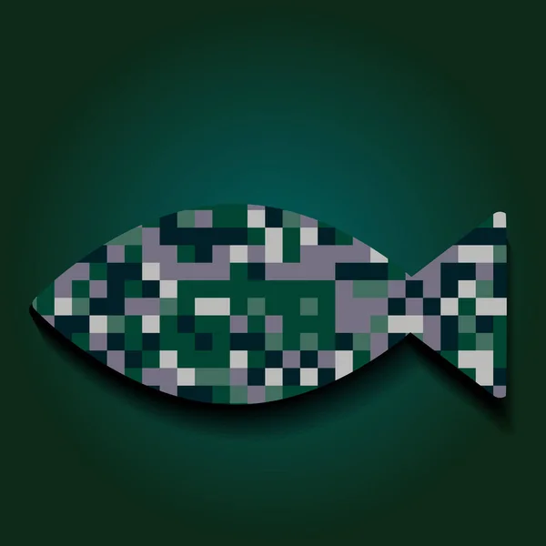 Mosaic Fish Vector Illustration — Stock Vector