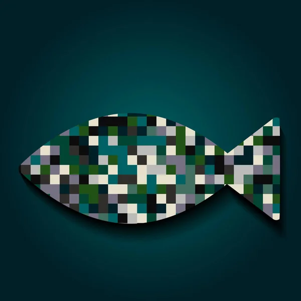 Mosaik Fisch Vektor Illustration — Stockvektor