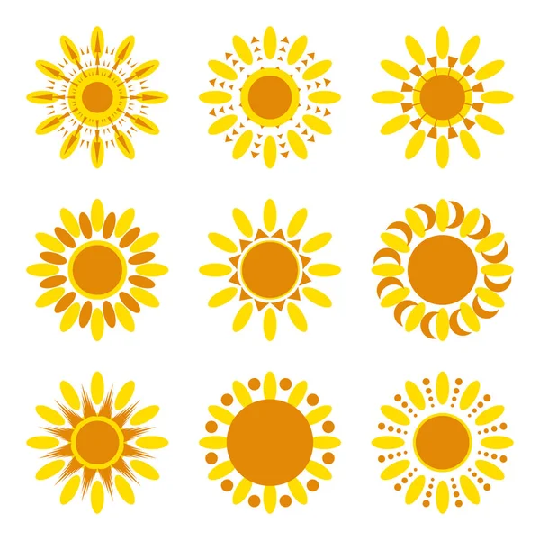 Güneş vektör simge kümesi