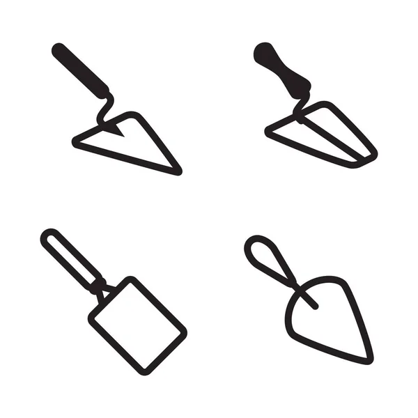 Vector Trowel Icon Set Isolated — Stock Vector