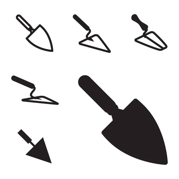 Vector Trowel Icon Set Isolated — Stock Vector