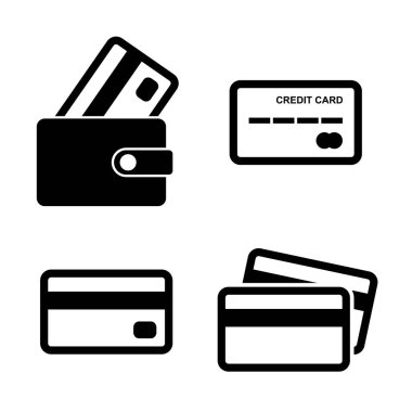 Kredi kartı vektör Icon Set
