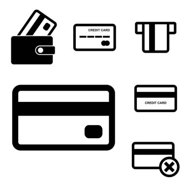 Kredi kartı vektör Icon Set