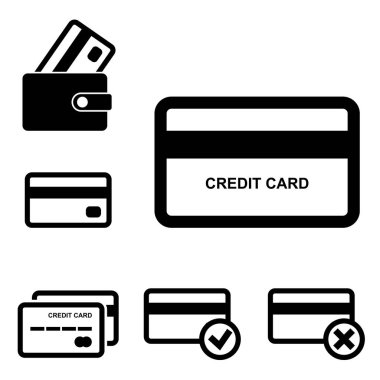 Kredi kartı vektör Icon Set