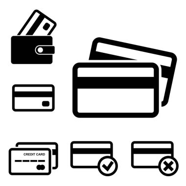 Kredi kartı vektör Icon Set