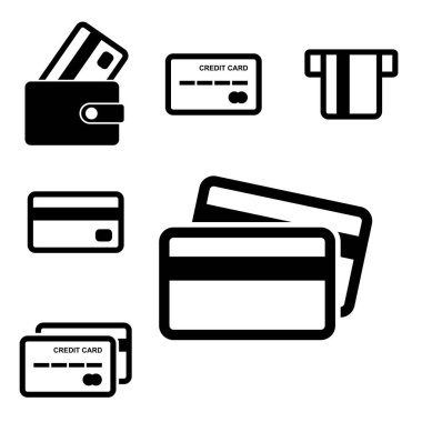 Kredi kartı vektör Icon Set