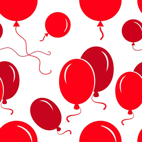 Red Party Balloon Pattern on White Background — Stock Vector