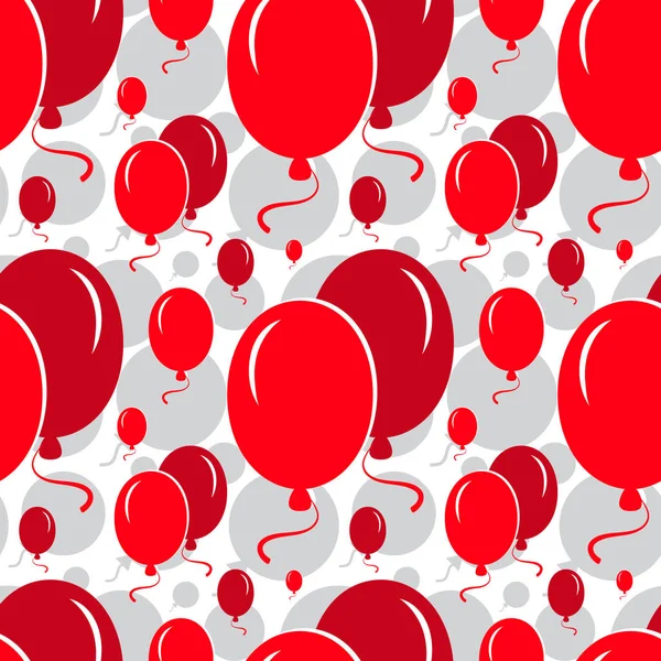 Red Party Balloon Pattern on White Background — Stock Vector