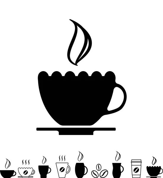Tazza di caffè Icona nera — Vettoriale Stock