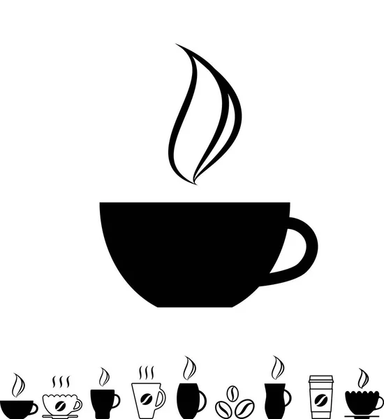 Koffie Cup Zwart pictogram — Stockvector