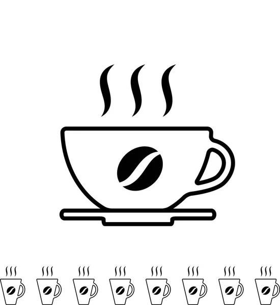 Siyah simge fincan kahve — Stok Vektör
