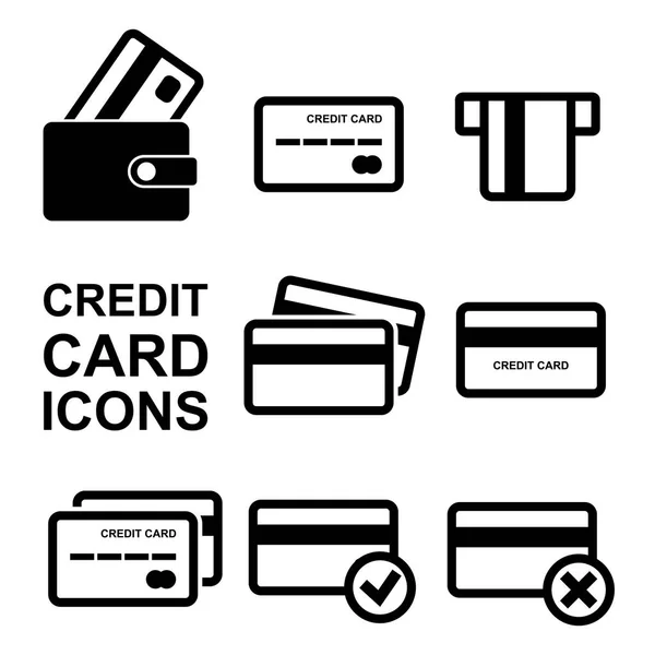 Kreditkarten-Vektor-Symbol gesetzt — Stockvektor
