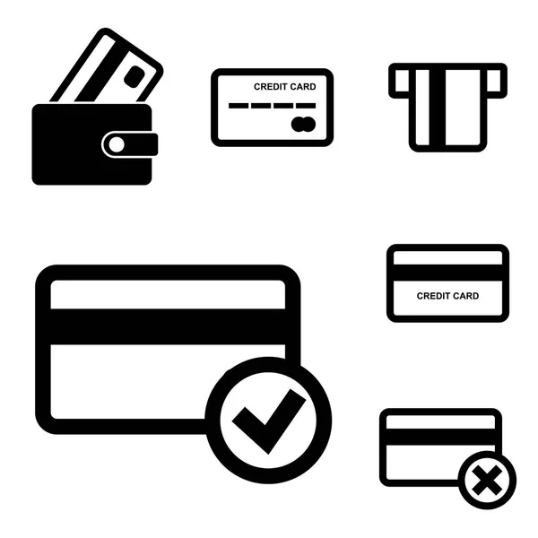 Tarjeta de crédito Vector Icon Set — Vector de stock