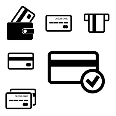 Kredi kartı vektör Icon Set