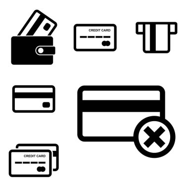 Kredi kartı vektör Icon Set