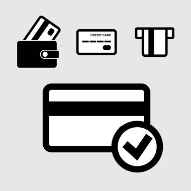 Kredi kartı vektör Icon Set
