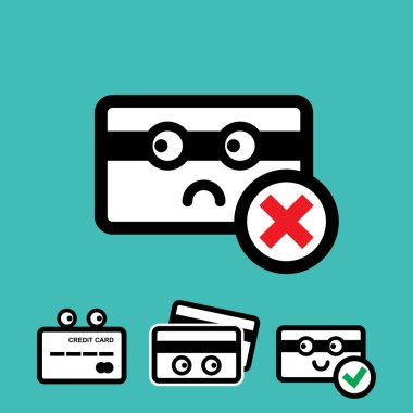 Şirin kredi kartı vektör Icon Set