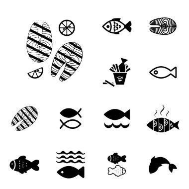 İzole balık vektör simgesi