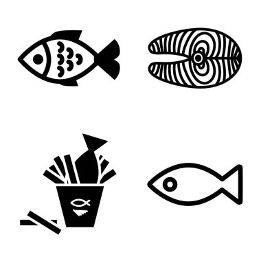 İzole balık vektör simgesi