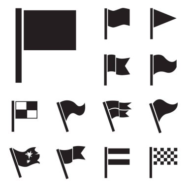 Bayrak vektör simgesi izole ayarla