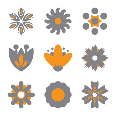 Basit çiçek vektör simgeler farklı şekiller