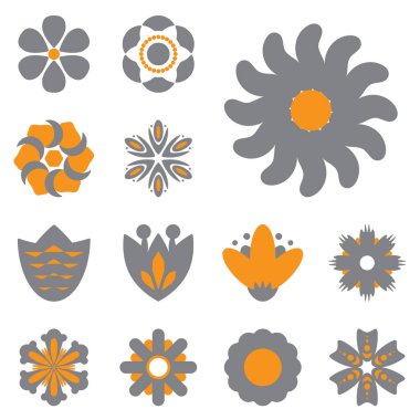 Basit çiçek vektör simgeler farklı şekiller