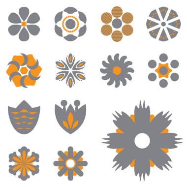 Basit çiçek vektör simgeler farklı şekiller