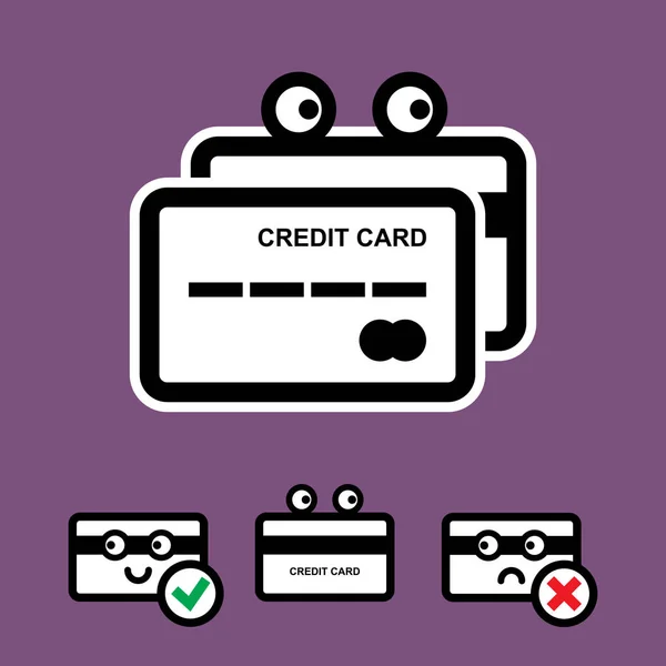 Lindo conjunto de iconos de vectores de tarjetas de crédito — Vector de stock