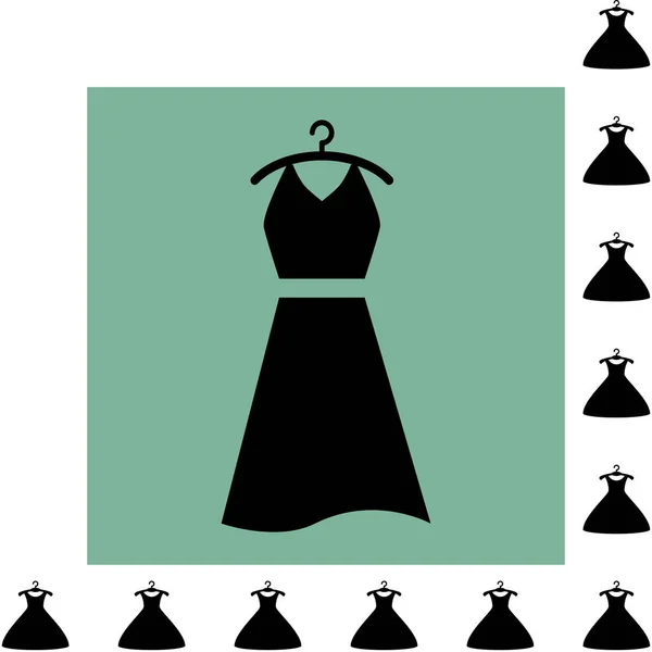 Party Mode Dress pictogram of silhouet met kleding Hanger geïsoleerd — Stockvector