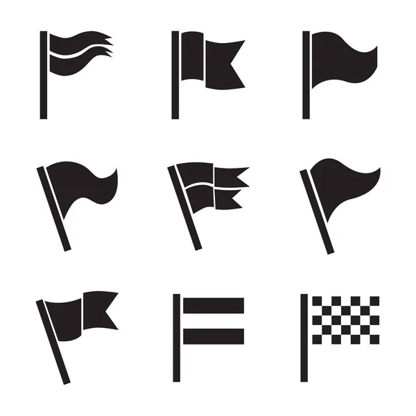 Vlag Vector Icon Set geïsoleerd — Stockvector