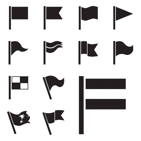 Bandera Vector Icon Set Aislado — Vector de stock