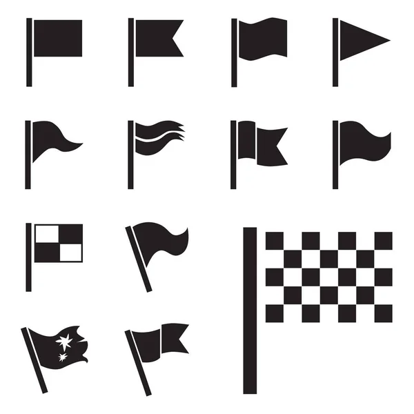 Vlag Vector Icon Set geïsoleerd — Stockvector