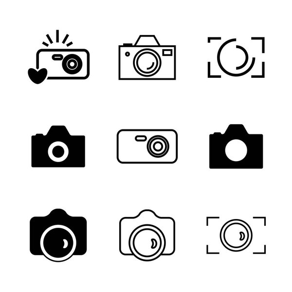 Camera Icons Isolated or Snapshot Photography concept
