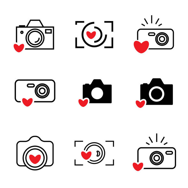Camera Icons Isolated or Snapshot Photography Concept