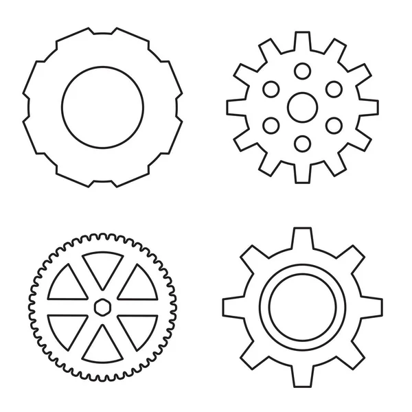 Illustration vectorielle d'icône d'engrenage ou d'engrenage — Image vectorielle