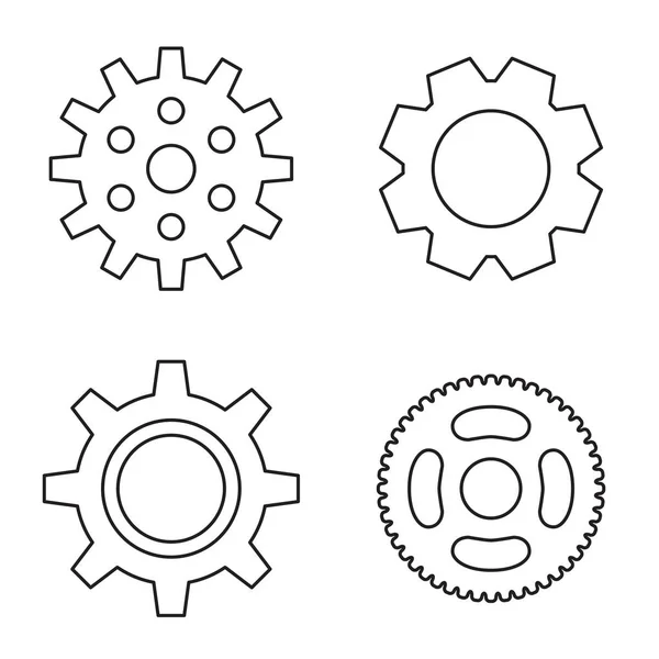 Illustrazione del vettore dell'icona dell'ingranaggio o del ingranaggio — Vettoriale Stock