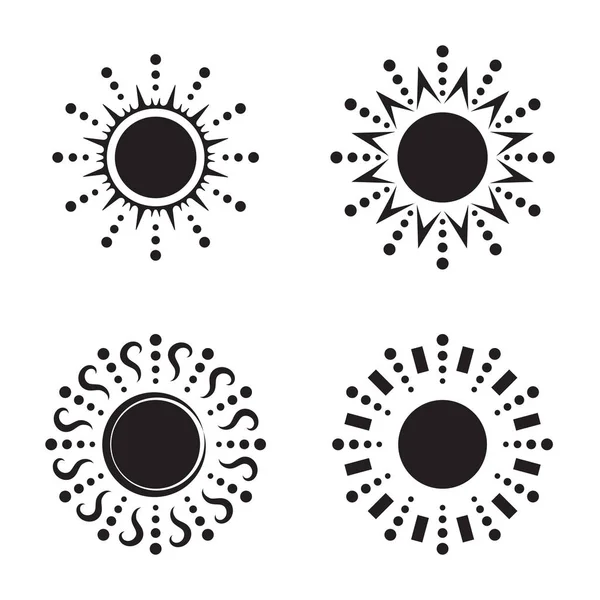 Set of sun vector icons — Stock Vector
