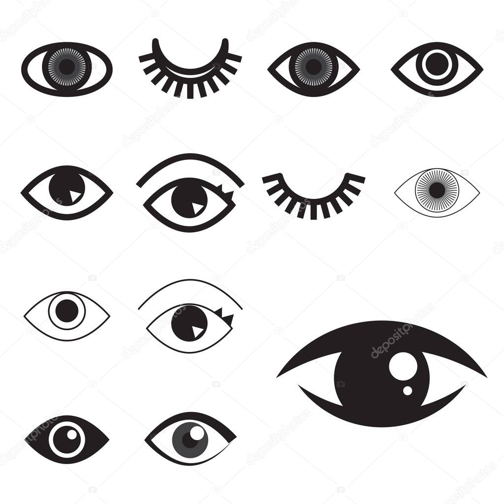 Simple Eye Icon Or Logo Isolated