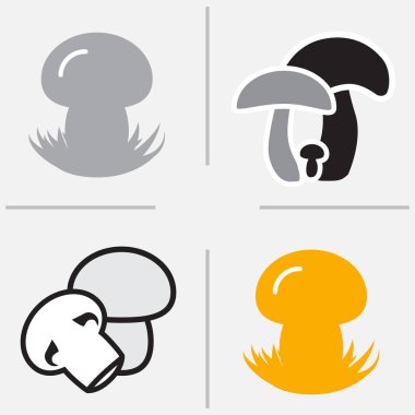 Mantar simgesini veya izole Logo