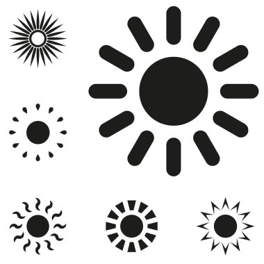 vektör güneş simgeler kümesi