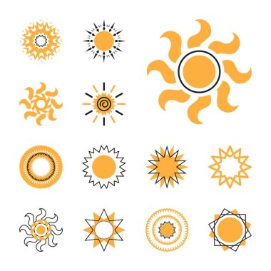 vektör güneş simgeler kümesi
