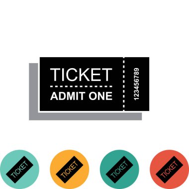 Beyaz arka plan üzerinde izole bilet simgesi