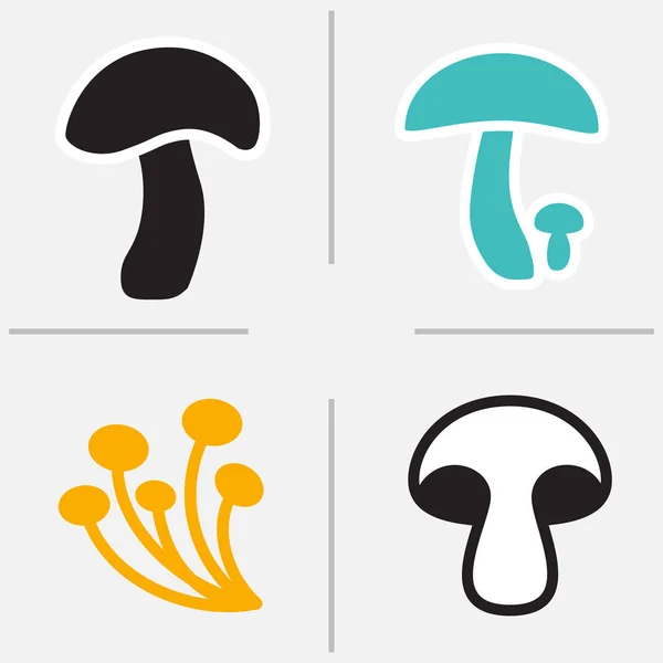 Paddestoel pictogram of Logo geïsoleerd — Stockvector