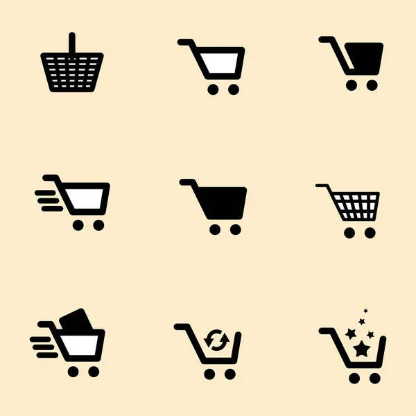 Conjunto de iconos de carrito de compras aislado — Vector de stock