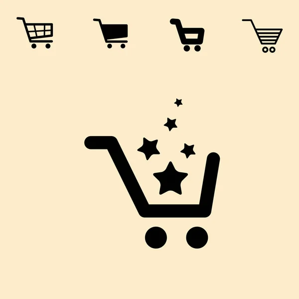 Bevásárló kosár ikonra készlet elszigetelt — Stock Vector