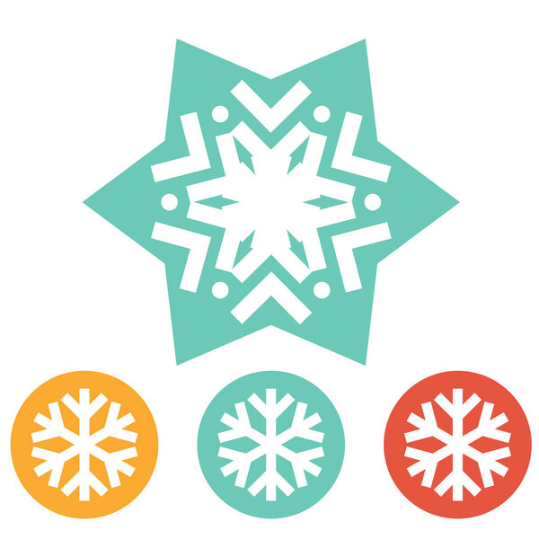 Snowflake Vector Icon Isolated