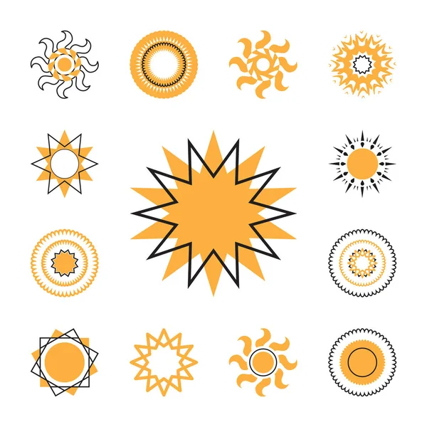 Reihe von Vektor-Sonnensymbolen — Stockvektor