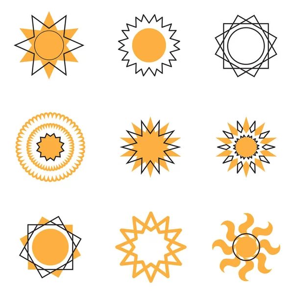 Set of vector sun icons — Stock Vector
