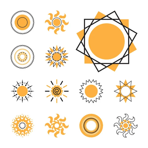 Conjunto de iconos de vector sol — Vector de stock