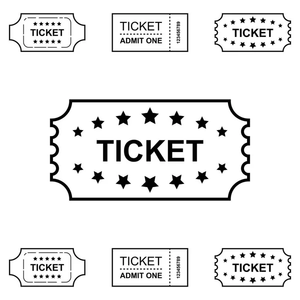 Icona biglietto isolato su sfondo bianco — Vettoriale Stock